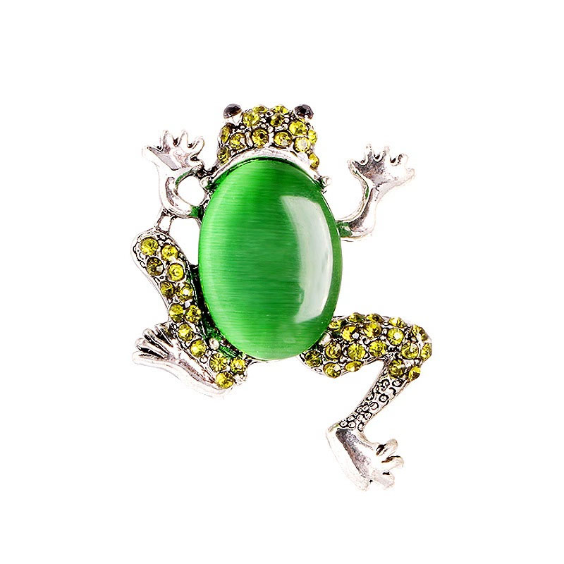 Office Supply Cart - Rhinestone Frog Brooches for Women Unisex