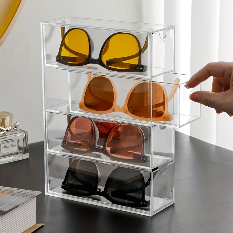 Office Supply Cart - 4Grids Desk Glasses Sunglasses Drawer Divider
