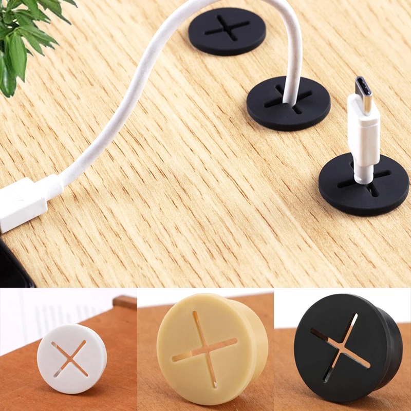 Office Furniture Layout - 5PCS Flexible Rubber Round Cable Hole