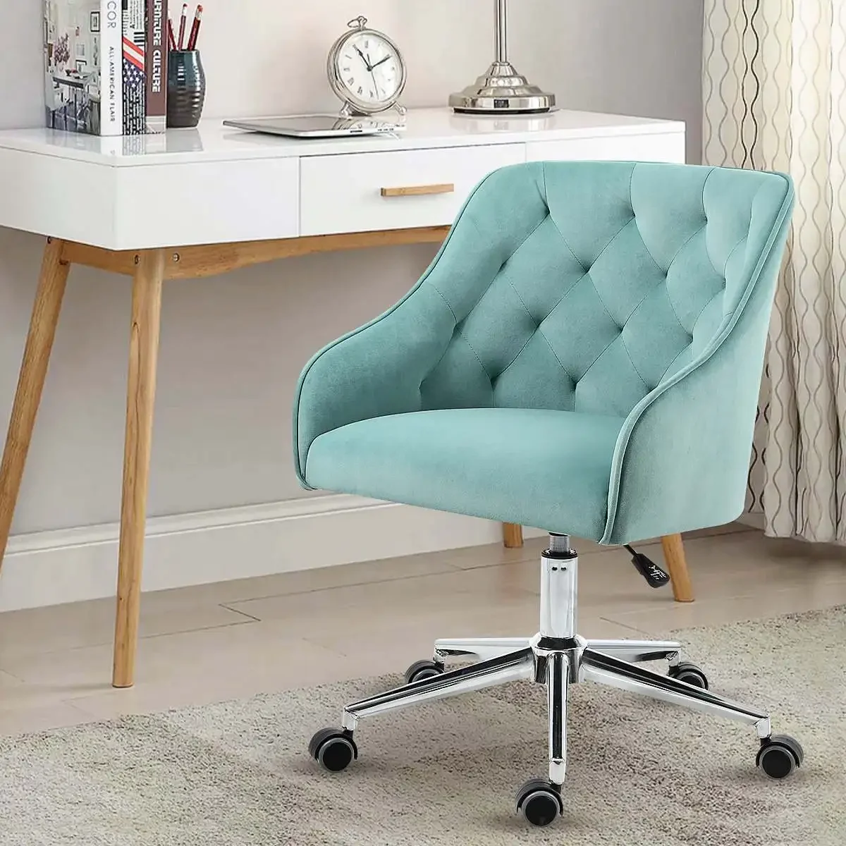 87CM Velvet Office Chair Desk  - đánh giá và giá Task Chair Mid Back