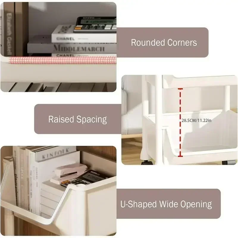 5-Tier Rolling Storage Cart wi - đánh giá và giá Book Cart Rolling