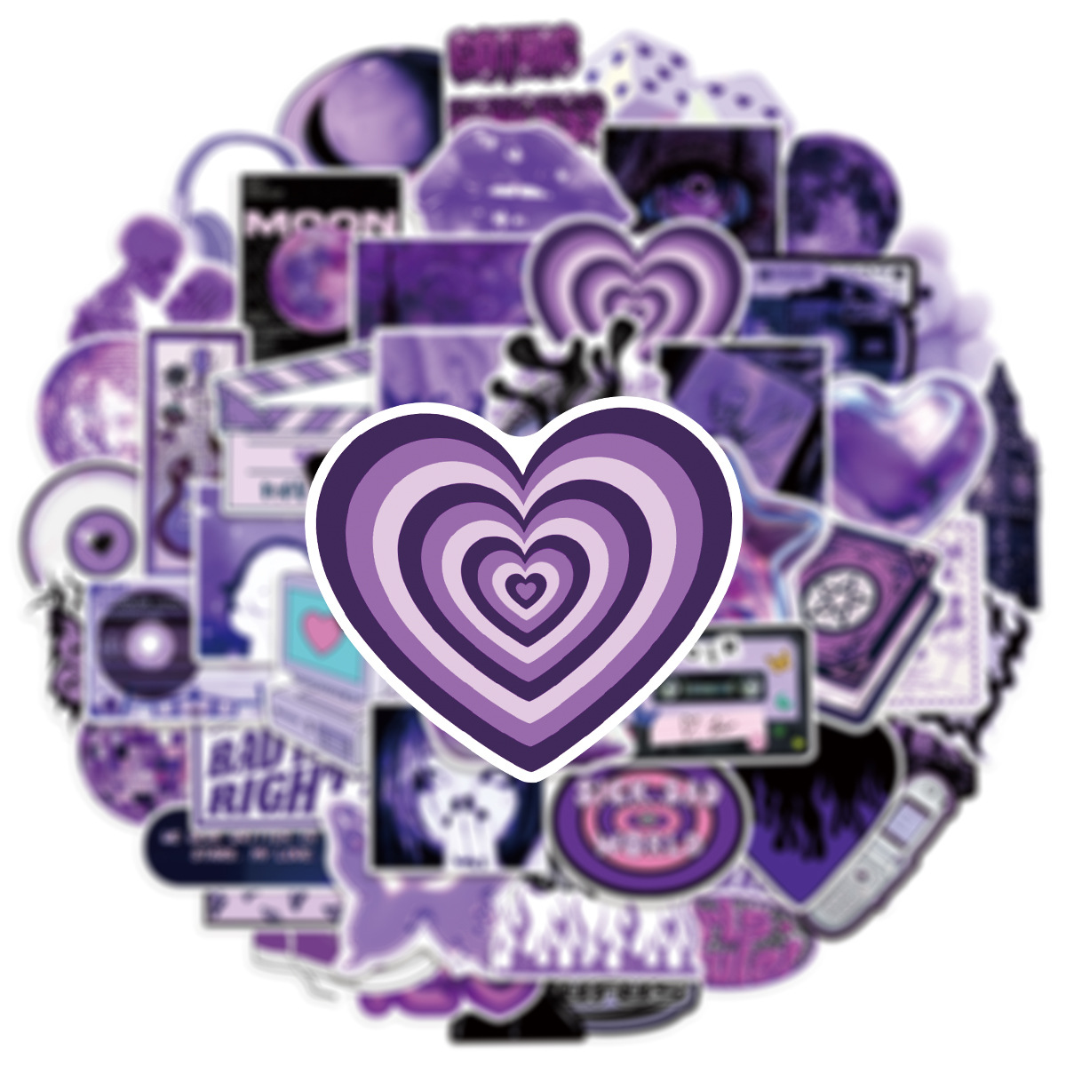 50/100Pcs Purple Y2K Girl Graf - đánh giá và giá Office Supply Cart