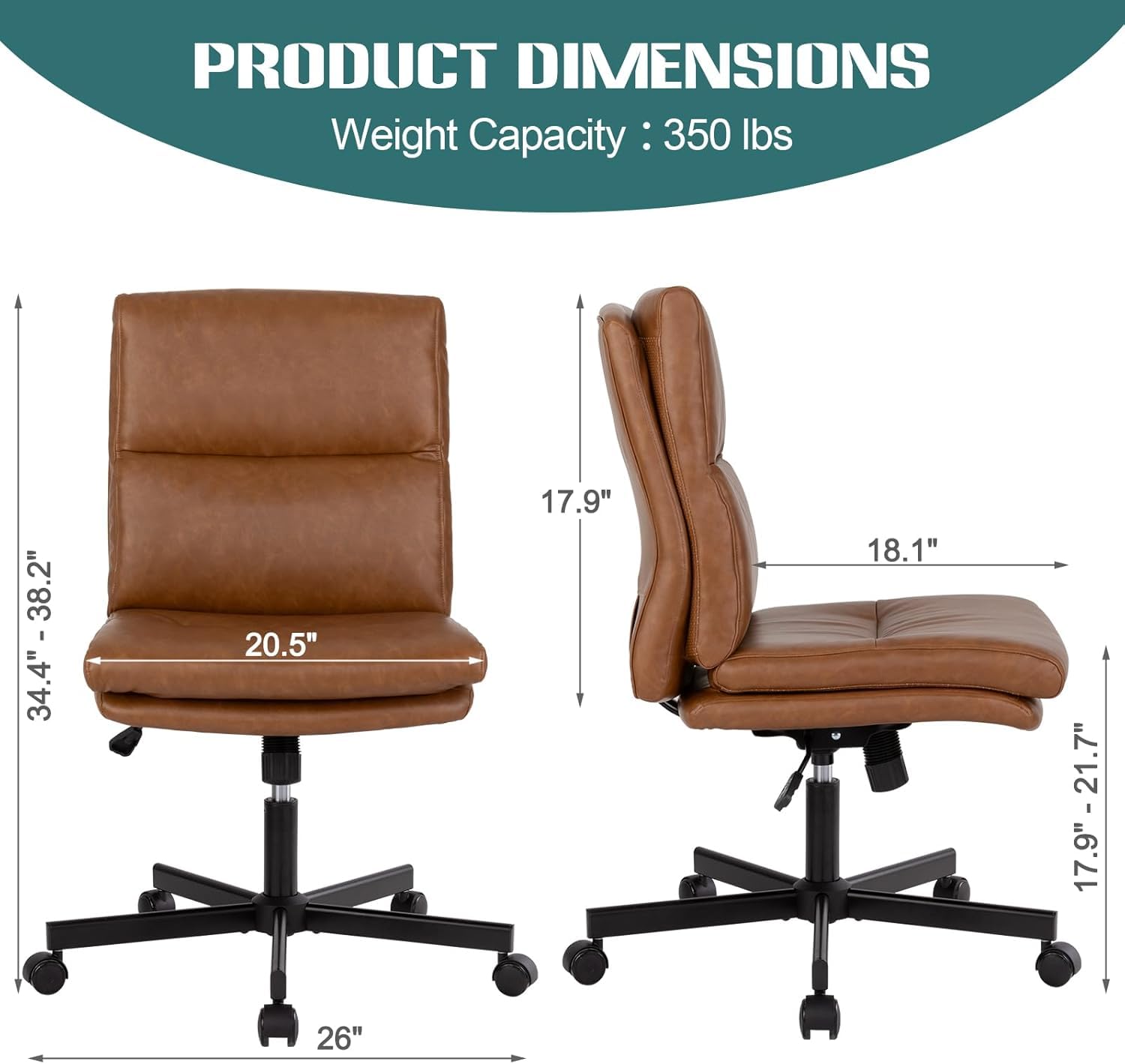 Armless Desk Chair, Mid-Back C - đánh giá và giá Task Chair Mid Back