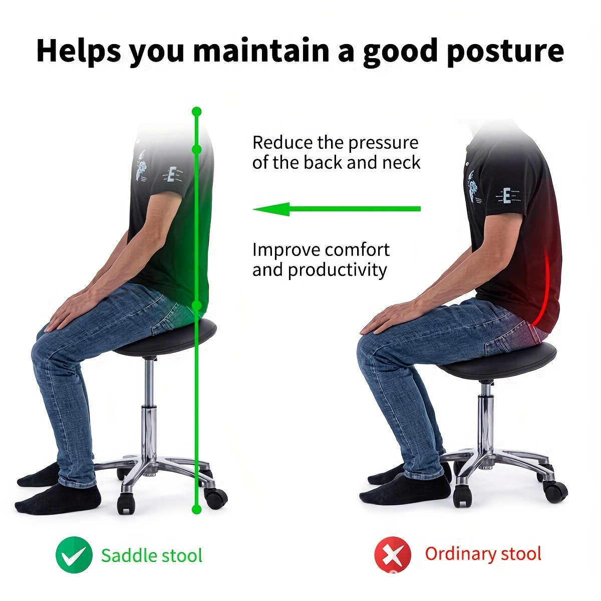 Saddle Stool Rolling Swivel SP - đánh giá và giá Office Furniture Ergonomic