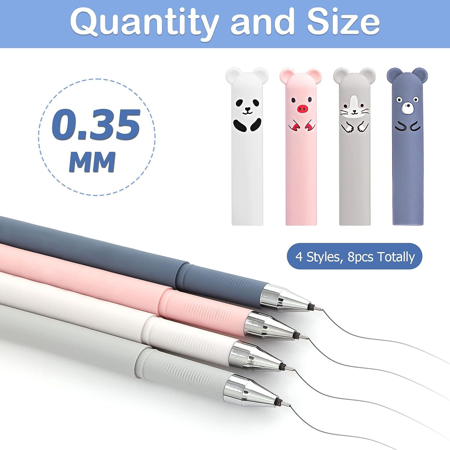 4pcs/Set Kawaii Pig Bear Cat E - đánh giá và giá Office Supply Cart